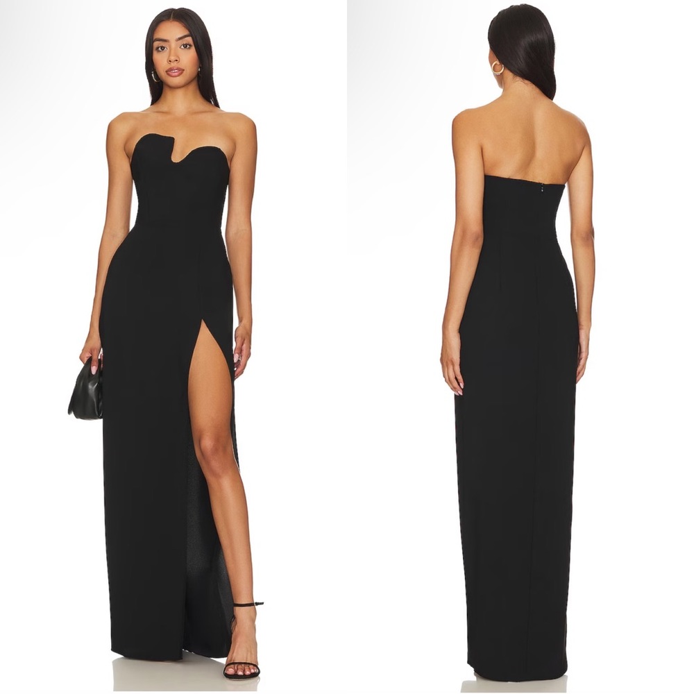 Amanda Uprichard X Revolve Strapless Puzzle Gown Black